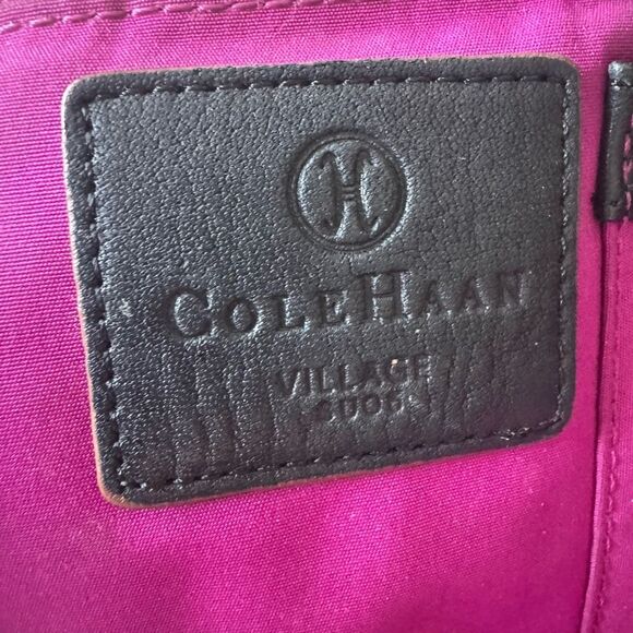 VTG Y2K Cole Haan Black Leather Shoulder Bag With Silver Hardware - Picture 9 of 10